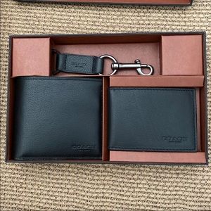 Coach 3-In-1 Card Case Black Wallet